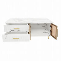 COUCHTISCH 100/50/40 cm Weiß aus Holzwerkstoff mit LED-Beleuchtung und Stauraum - Weiß, Holzwerkstoff (100/50/40cm) - OKWISH