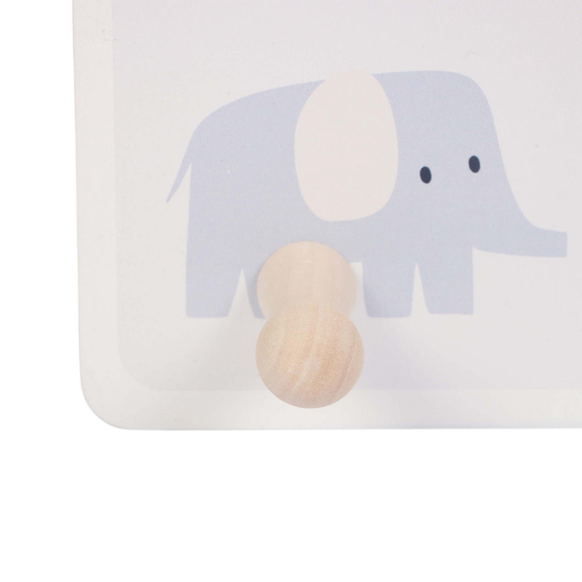 VĚŠÁK Vícebarevný dětský 4-háčky 10x38 cm - šedá/různobarevná, dřevo/kompozitní dřevo (38/10/5.5cm) - Relaxdays