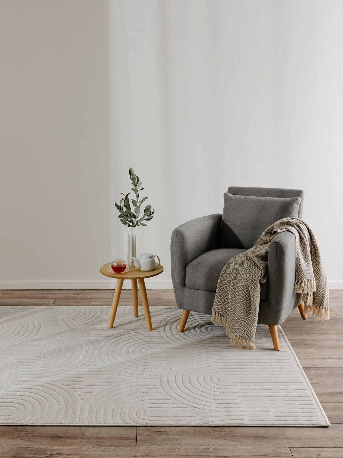 TEPPICH Claire Cream 200x300 cm - Creme, Kunststoff (200/300cm) - benuta