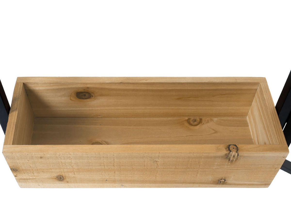 RAUMTEILER MIT PFLANZKASTEN Schwarz, Braun - Schwarz/Braun, Holz (118/116/13cm) - MCW