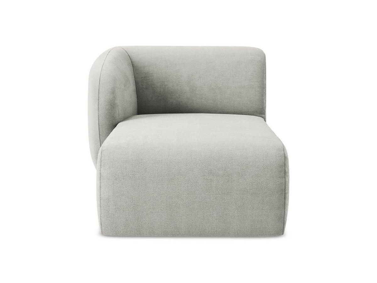 SOFAELEMENT Links Chenille Stoff Grau - Hellgrau/Schwarz, Holzwerkstoff/Kunststoff (91/75/166cm) - Makamii