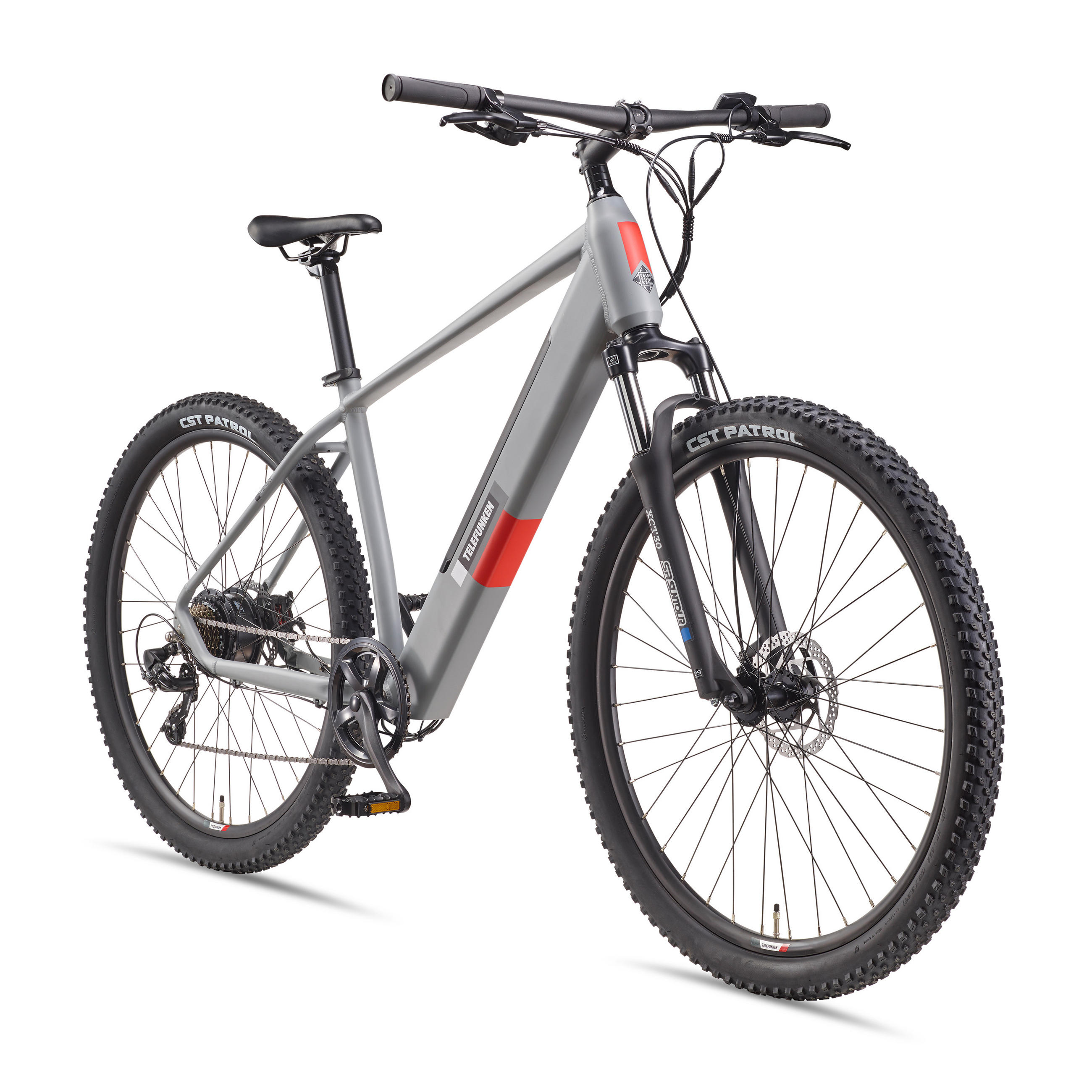 E-BIKE Mountainbike Aufsteiger M921 | Für Damen u. Herren | 468 Wh | Heckmotor | 7-Gang-Kettenschaltung | 29 Zoll - Grau, Metall (114.6cm) - Telefunken