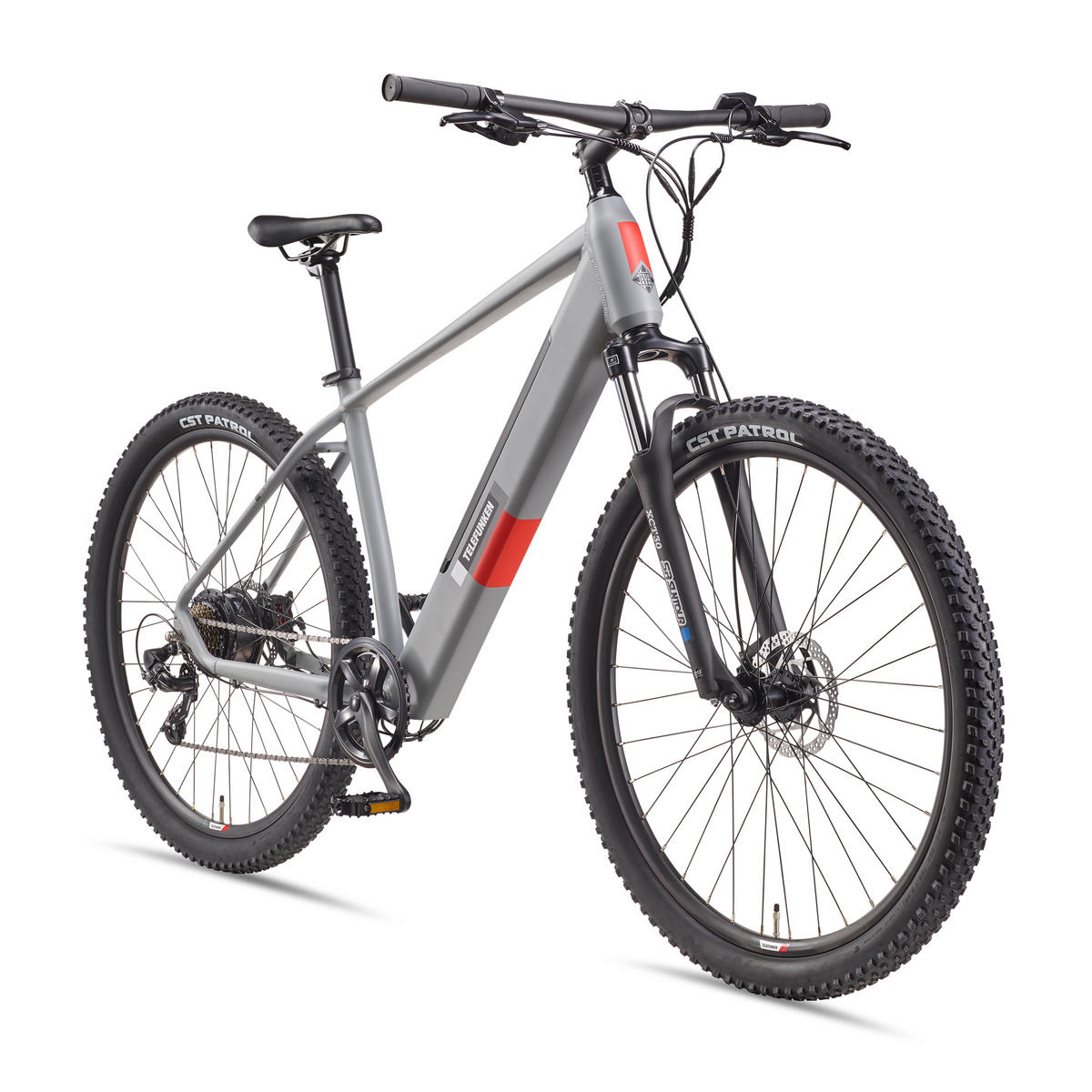 E-BIKE Mountainbike Aufsteiger M921 | Für Damen u. Herren | 468 Wh | Heckmotor | 7-Gang-Kettenschaltung | 29 Zoll - Grau, Metall (114.6cm) - Telefunken