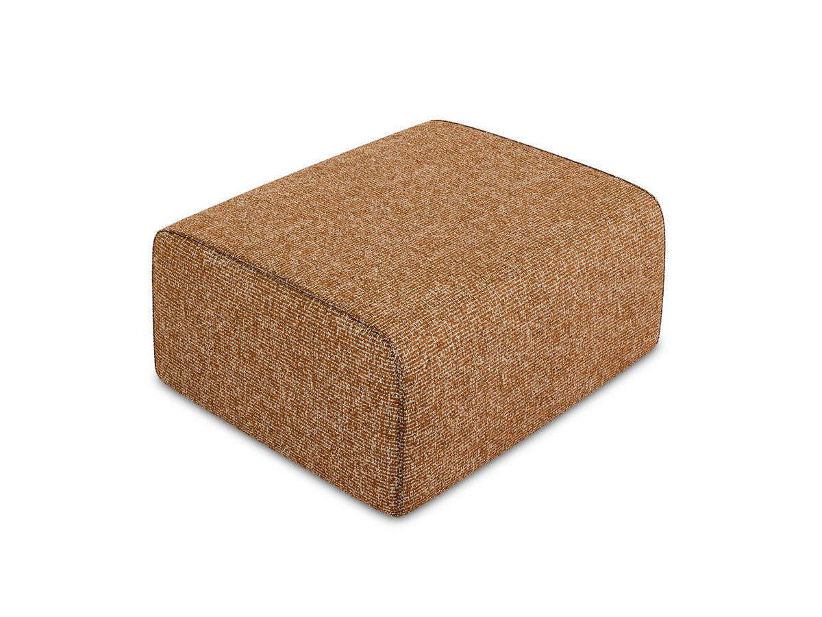 POUF Strukturstoff Stoff Orange - Terra cotta/Schwarz, Kunststoff/Textil (90/80/60cm) - Makamii