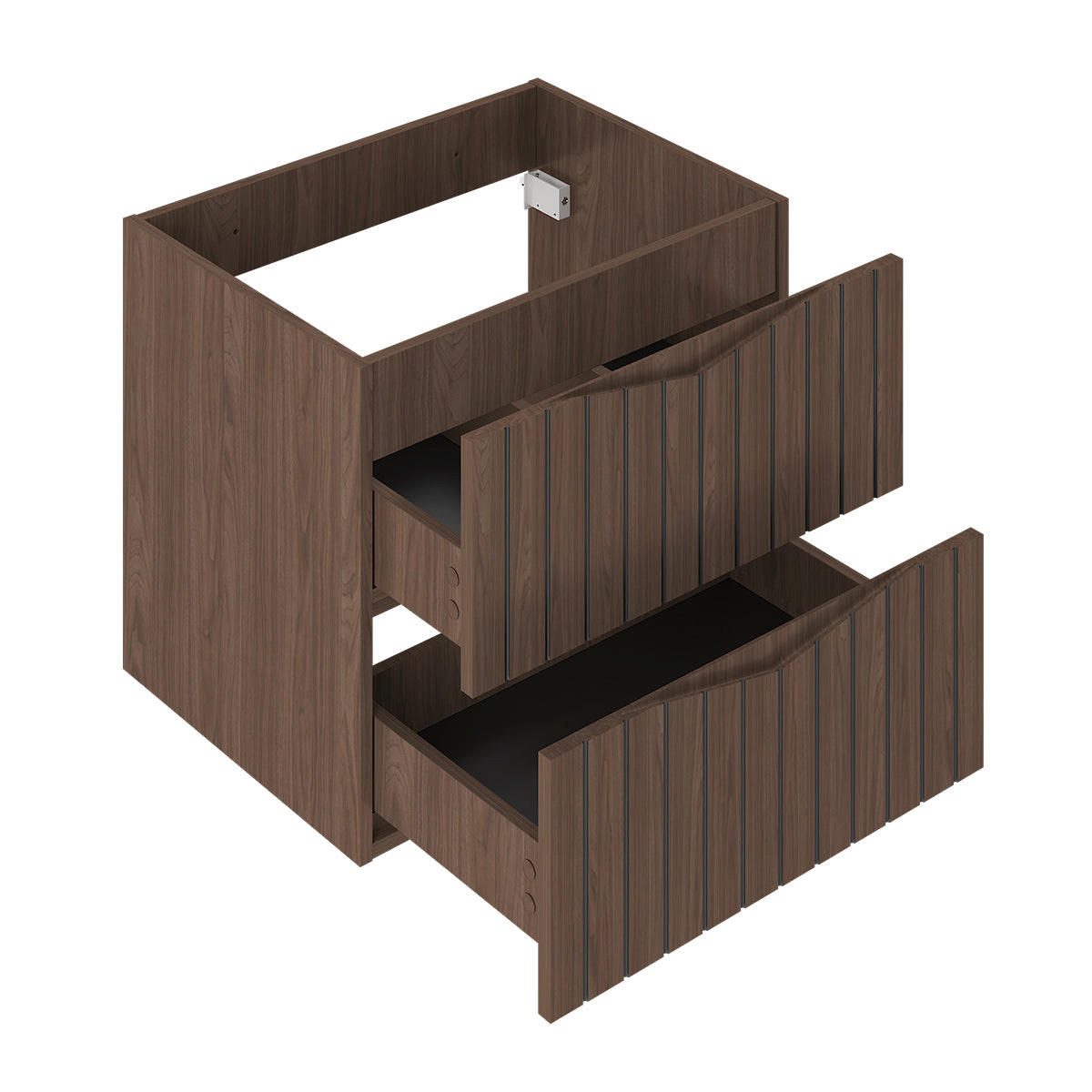 WASCHTISCHUNTERSCHRANK 120.6cm Siena Holz und Schwarz - Schwarz, Holzwerkstoff (120.6/52.2/46.5cm) - Petits-meubles