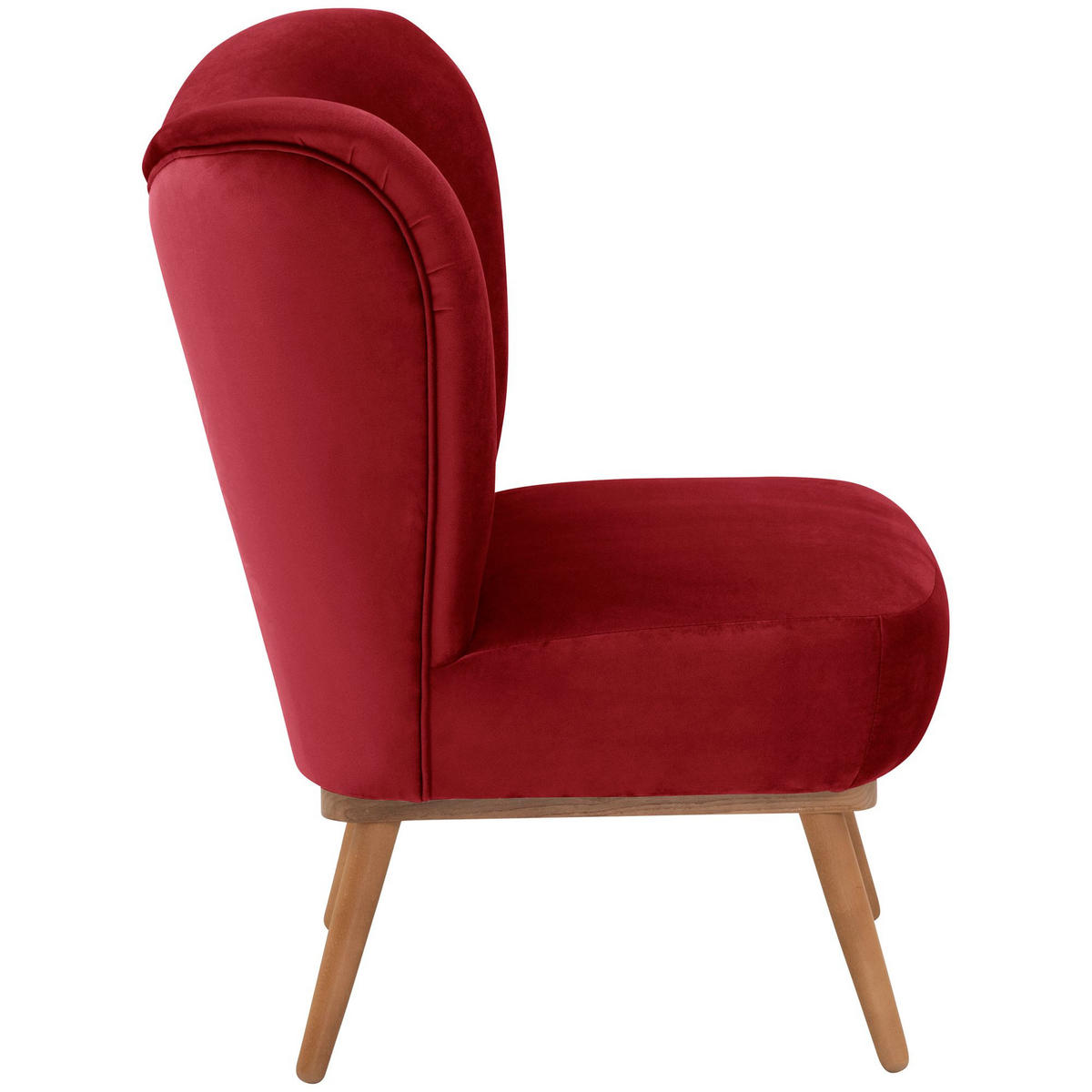 COCKTAILSESSEL Kayra Samtvelours rot - Rot, Kunststoff (72/90/74cm) - 58aufmkessel