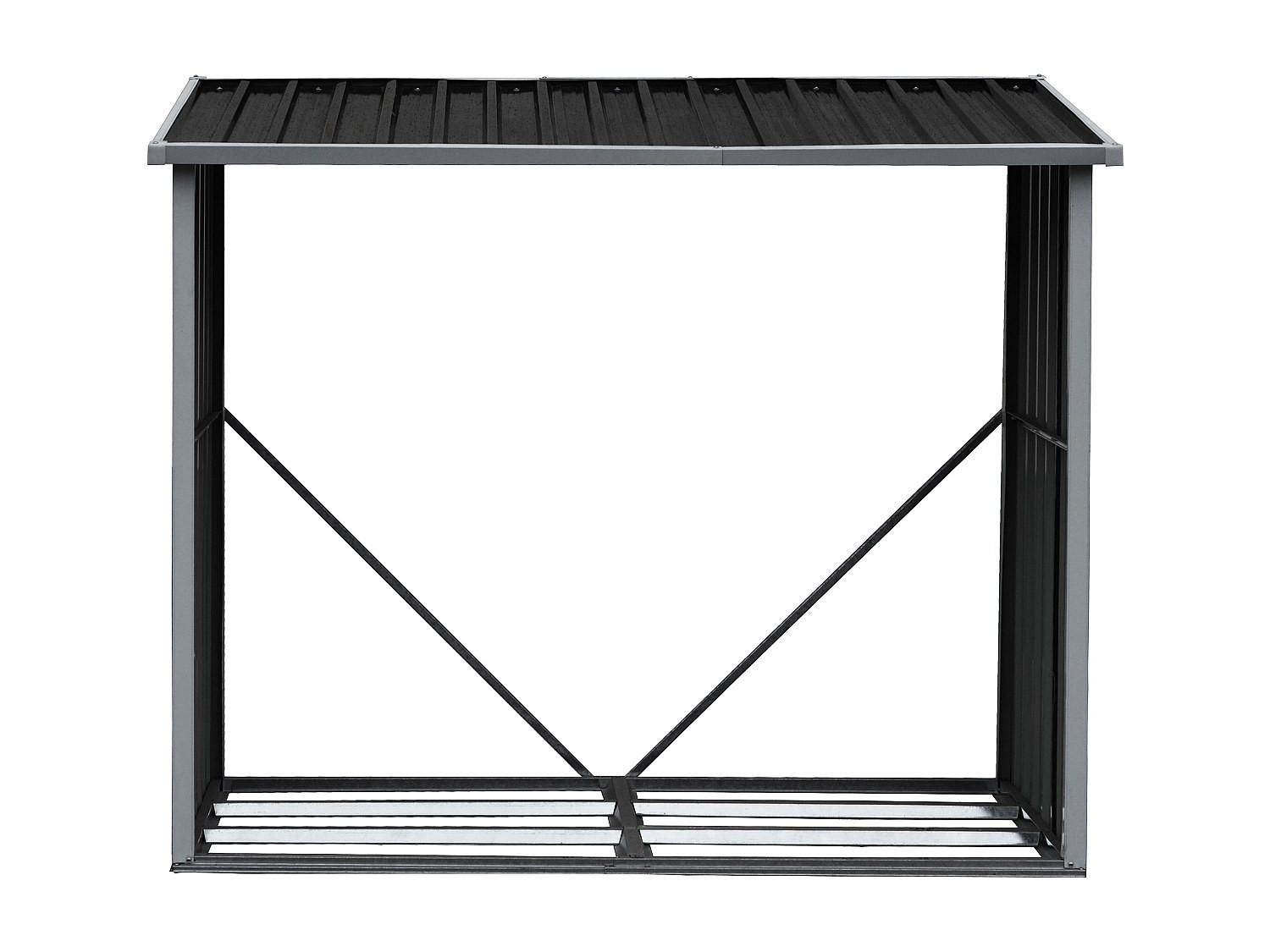 KAMINHOLZREGAL - 170 cm x 67 cm - metall - anthrazitgrau Derwood - Anthrazit, Metall (170/135/67cm) - Vente-Unique