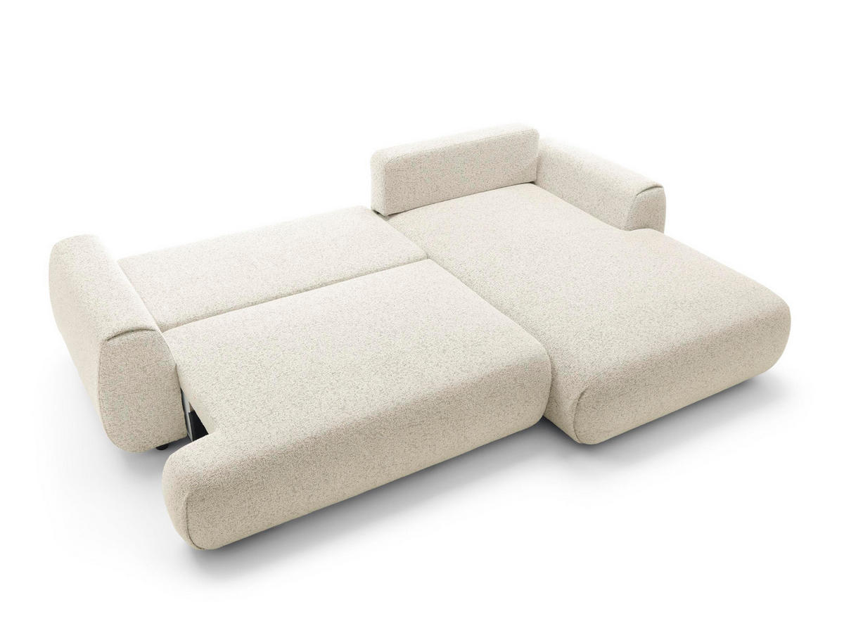 ECKSOFA Morena Weiß, mit Schlaffunktion, rechte seite - Weiß, Holzwerkstoff/Textil (270/167cm) - Bettso