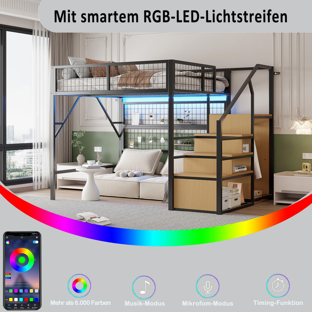 HOCHBETT Eisen 140/200 cm Schwarz - Schwarz, Metall - Raumix