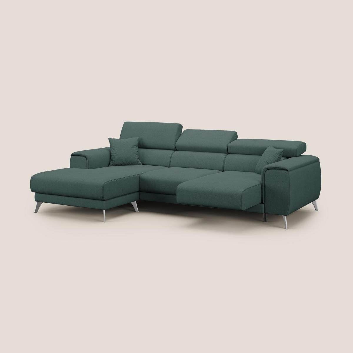 ECKSOFA LINKS Fusion - Grün, Textil (260/102cm) - Divani.store