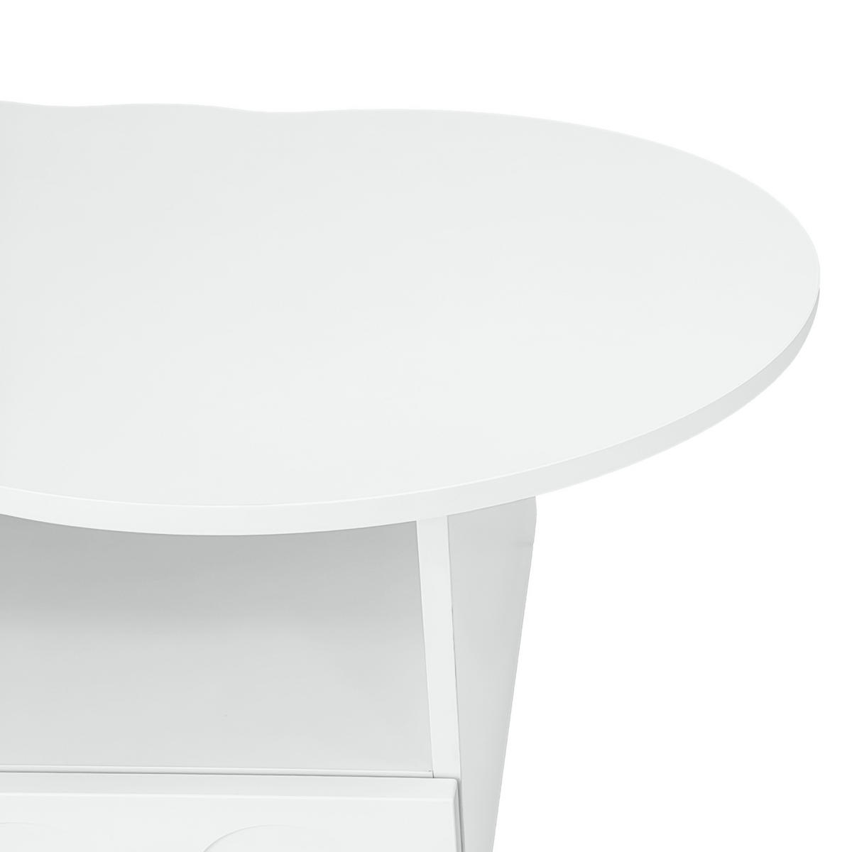 COUCHTISCH 100/60/40,5 cm in Weiß mit Schublade und offenem Ablagefach - Weiß, Holzwerkstoff (100/60/40.5cm) - Flora Grace