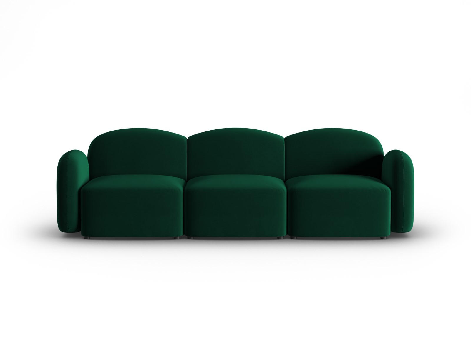 SOFA Blair aus Samt flaschengrün 3 Sitzplätze - Dunkelgrün, Textil (87/80/272cm) - Micadoni