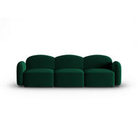 SOFA Blair aus Samt flaschengrün 3 Sitzplätze - Dunkelgrün, Textil (87/80/272cm) - Micadoni