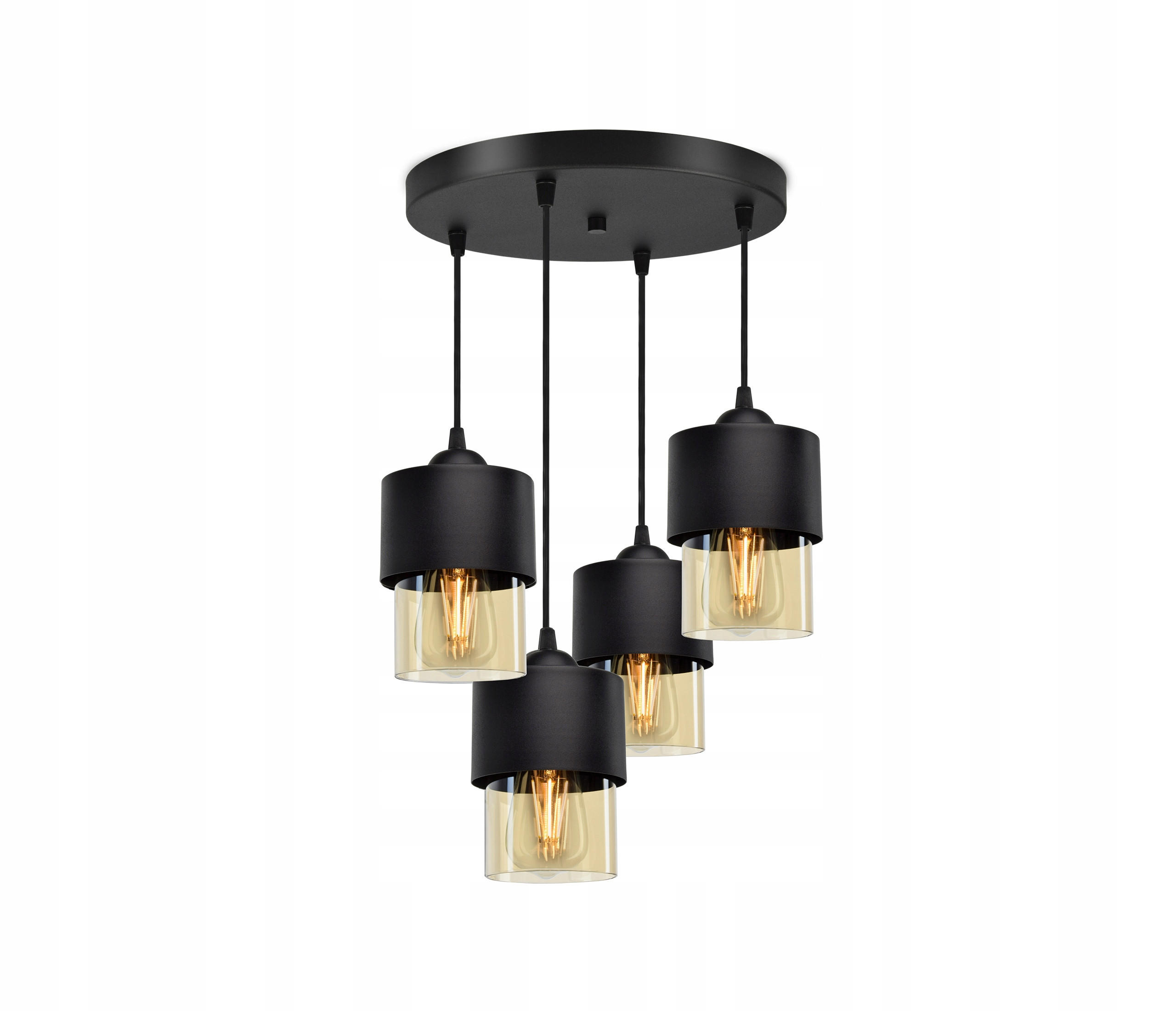 PENDELLEUCHTE Hege - Transparent/Schwarz, Glas/Metall (35/35/70cm) - kiki design