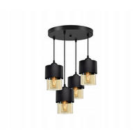 PENDELLEUCHTE Hege - Transparent/Schwarz, Glas/Metall (35/35/70cm) - kiki design