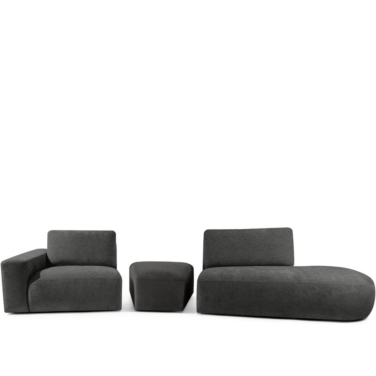 4-SITZER ECKSOFA ZUCCO Chenille rechts, Anthrazit - Anthrazit, Textil (350/84/105cm) - KONSIMO®