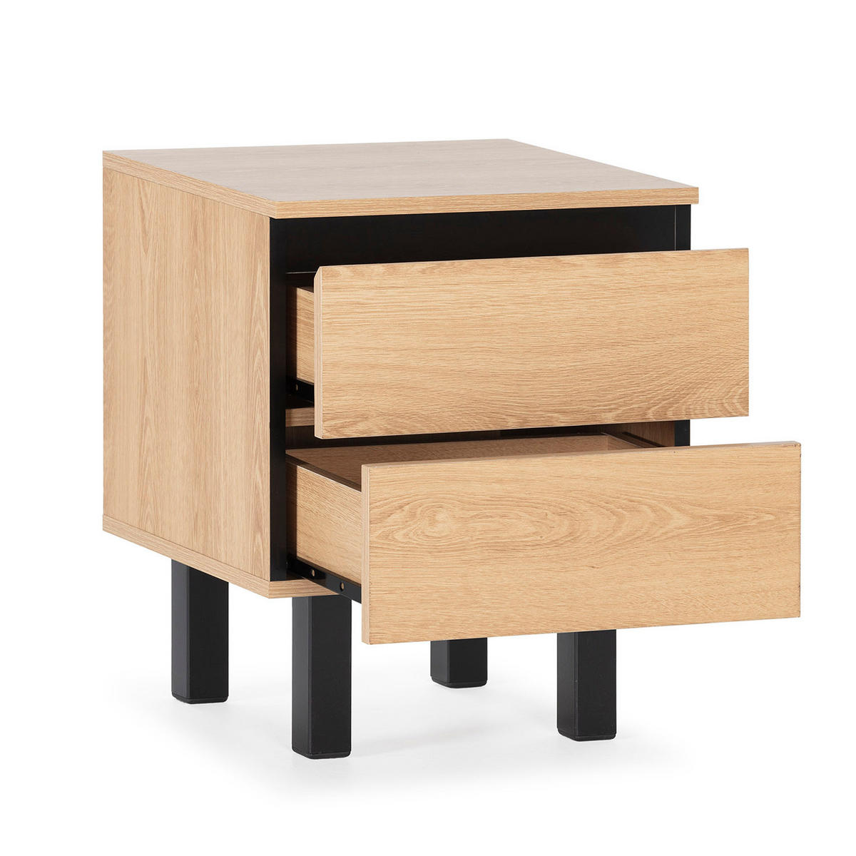 NACHTTISCH Molina, eichefarben - Honigeiche, Holzwerkstoff/Metall (40/50/40cm) - VS Venta-stock