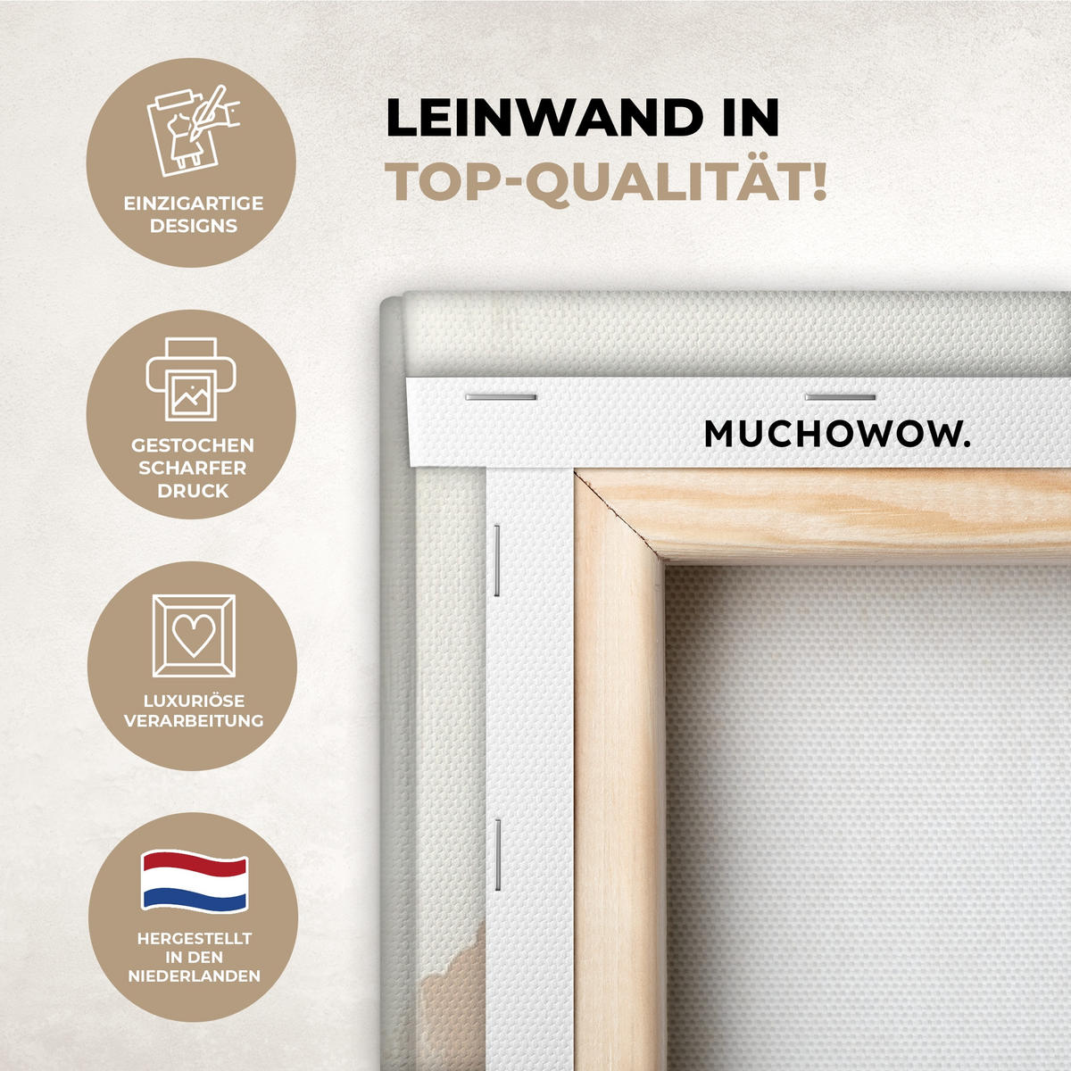 LEINWANDBILD Wabi sabi - Beige - Pflanze 80x120 cm - Sandfarben, Textil (80/120cm) - MuchoWow