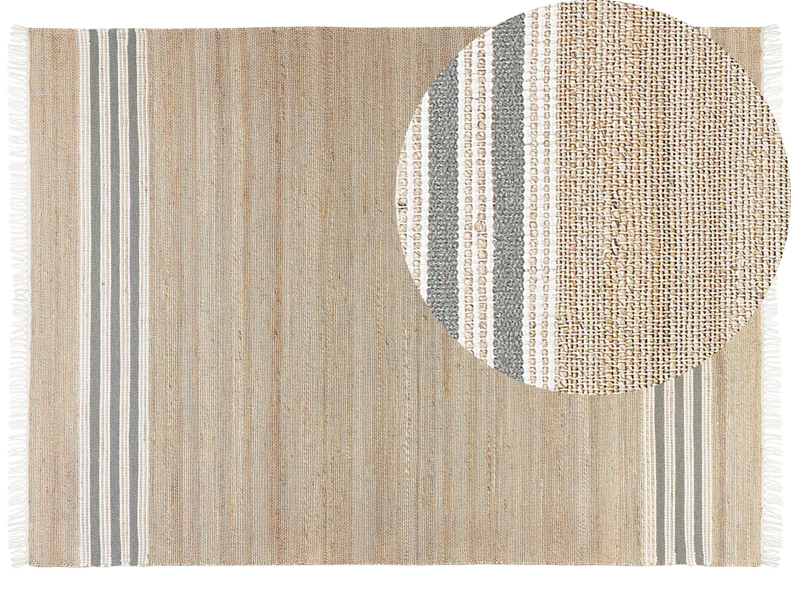 TEPPICH geflochten Mirza 230/160 cm - Beige, Naturmaterialen (160/230cm) - Beliani