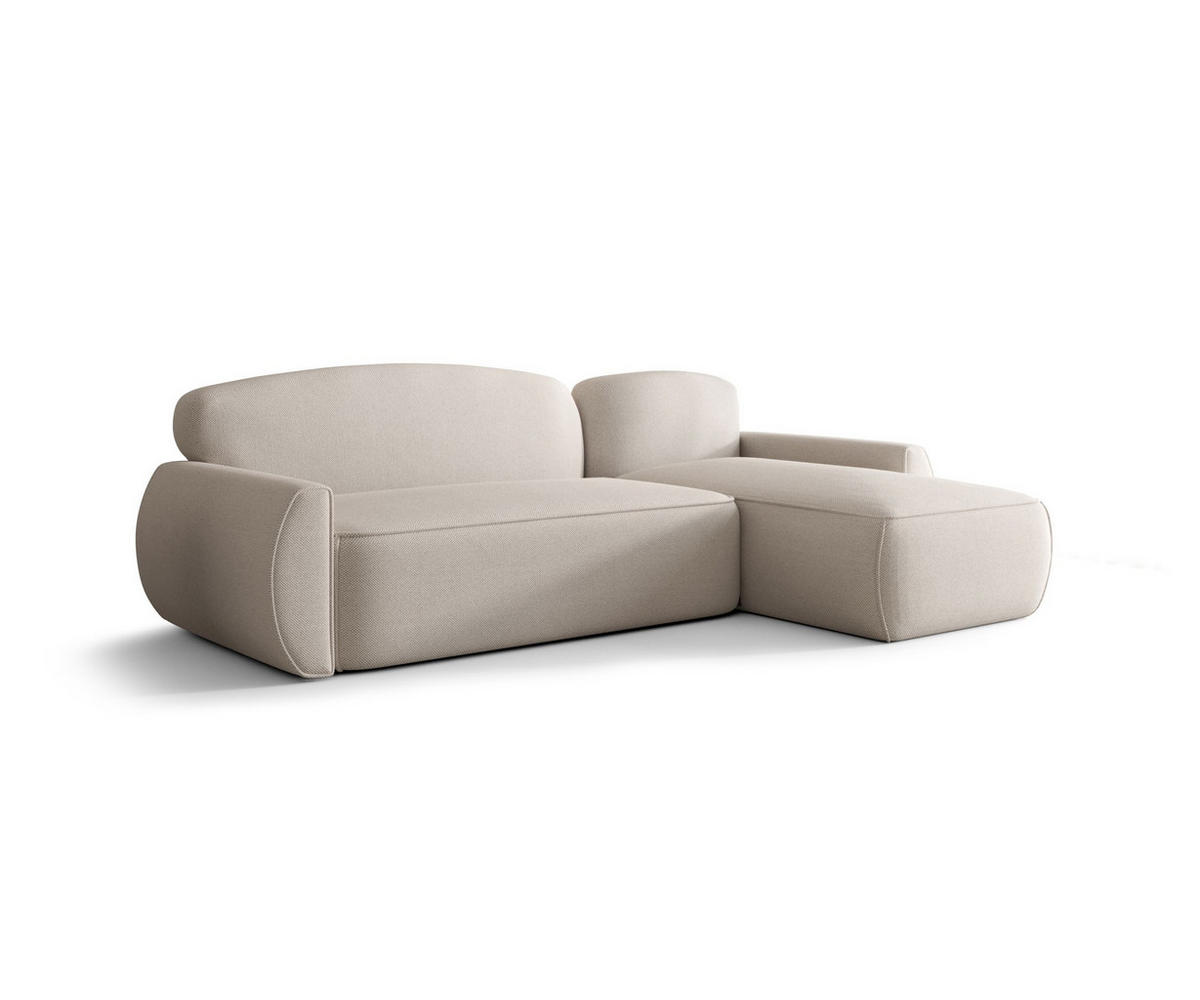 ECKSOFA mit Schlaffunktion LUCAS Curio 02 Rechts - Creme, Textil (240/145cm) - Bedante