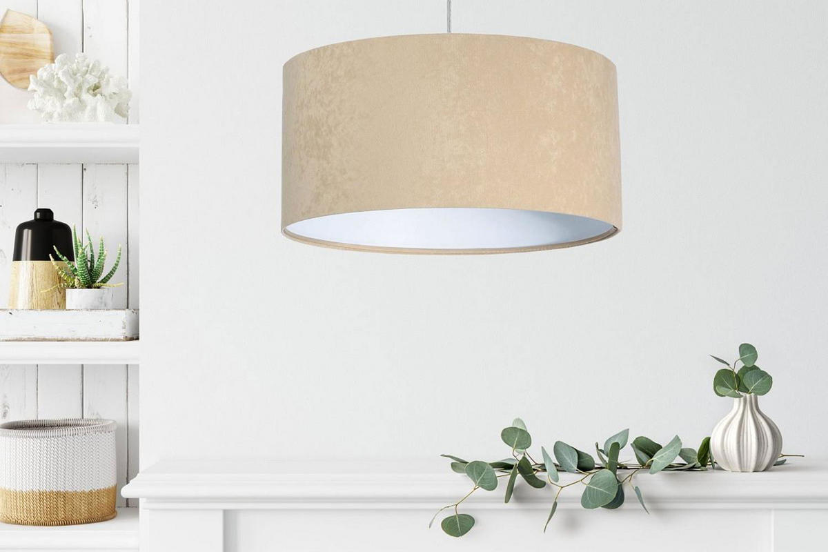 HÄNGELEUCHTE Weiß 40/20 cm - Beige/Weiß, Kunststoff (40/0.6/20cm) - ONZENO
