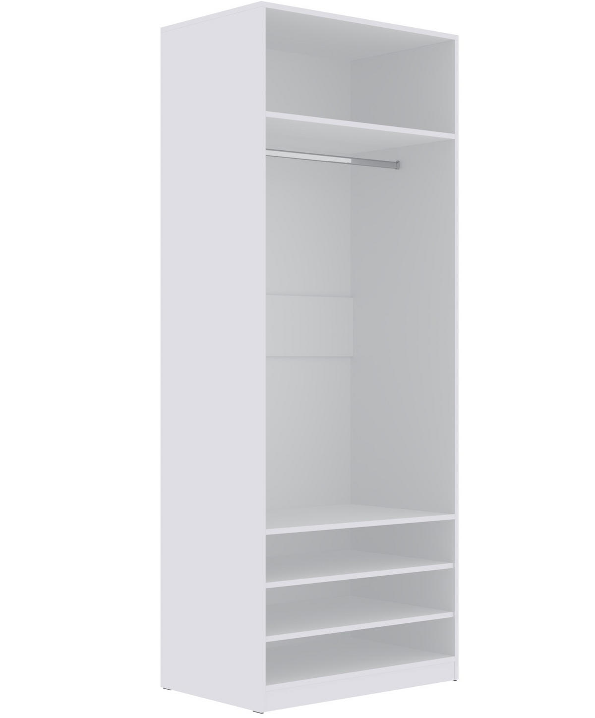 OFFENER-GARDEROBENSCHRANK TRES 03 Weiß 80/206/51 cm - Weiß, Holzwerkstoff (80/206/51cm) - Marmex Möbel