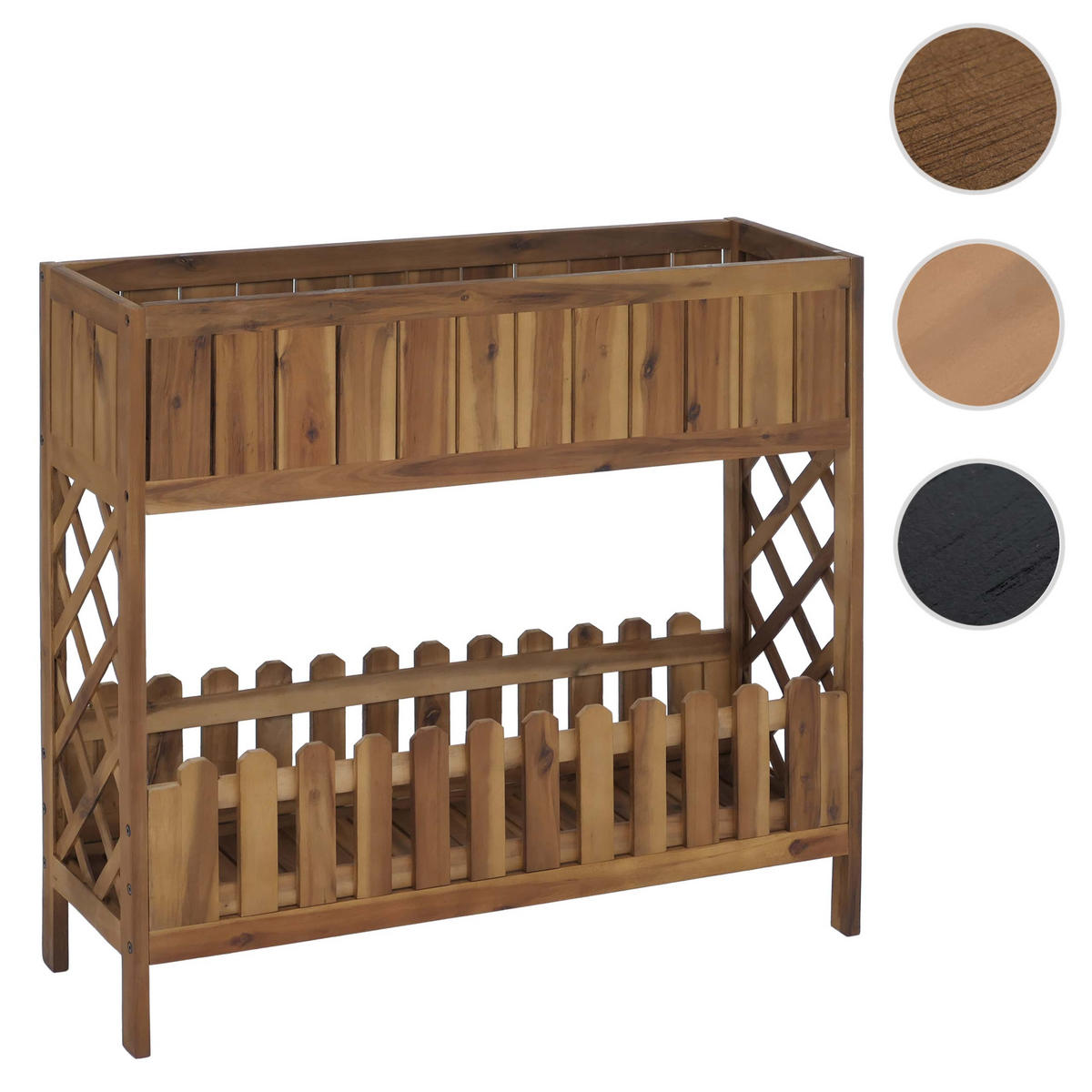 VYŠŠÍ ZÁHON hnědý - hnědá, dřevo (95/90/31cm) - MCW
