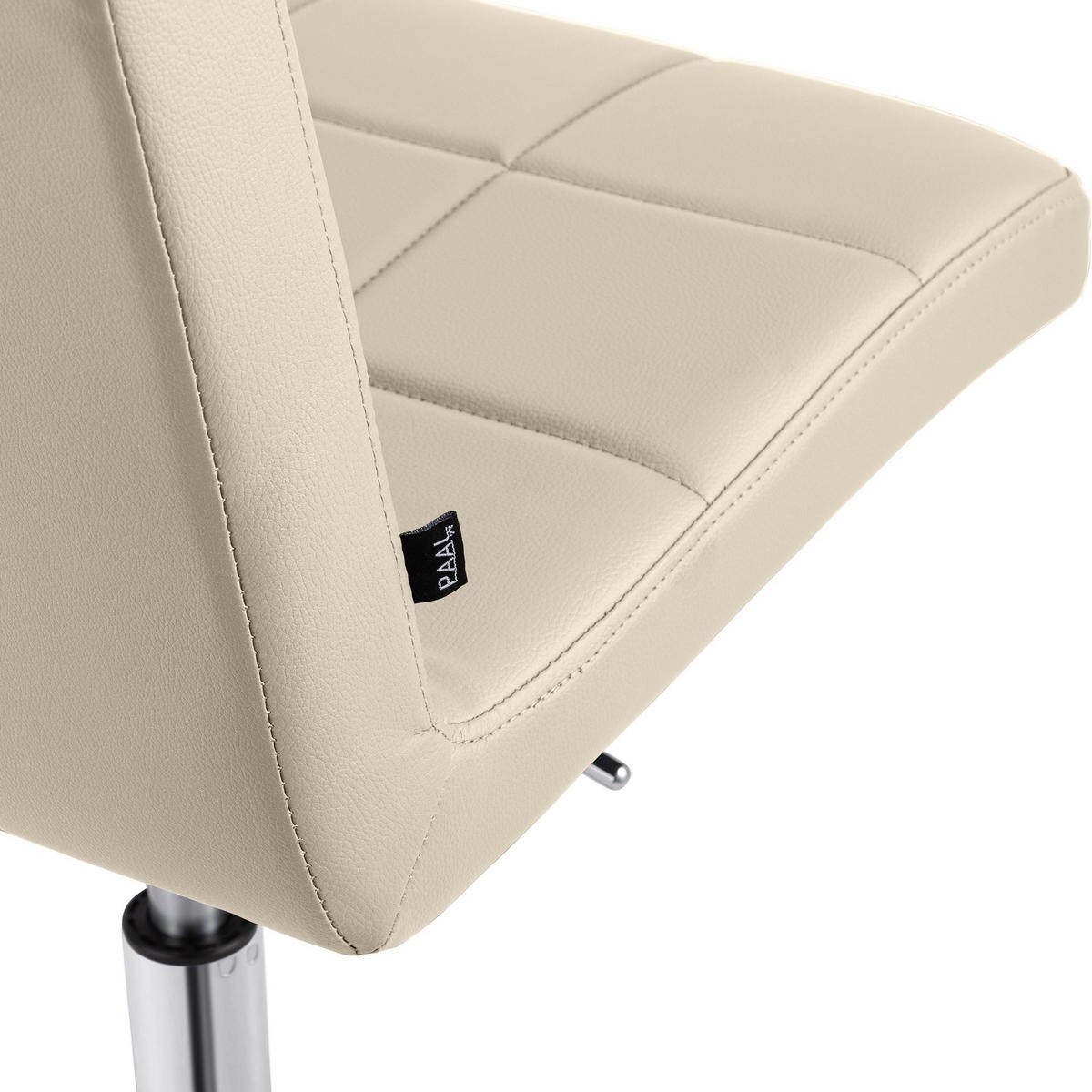 DREHSTUHL Lederlook Creme - Chromfarben/Creme, Textil/Metall (47/93/56cm) - CLP