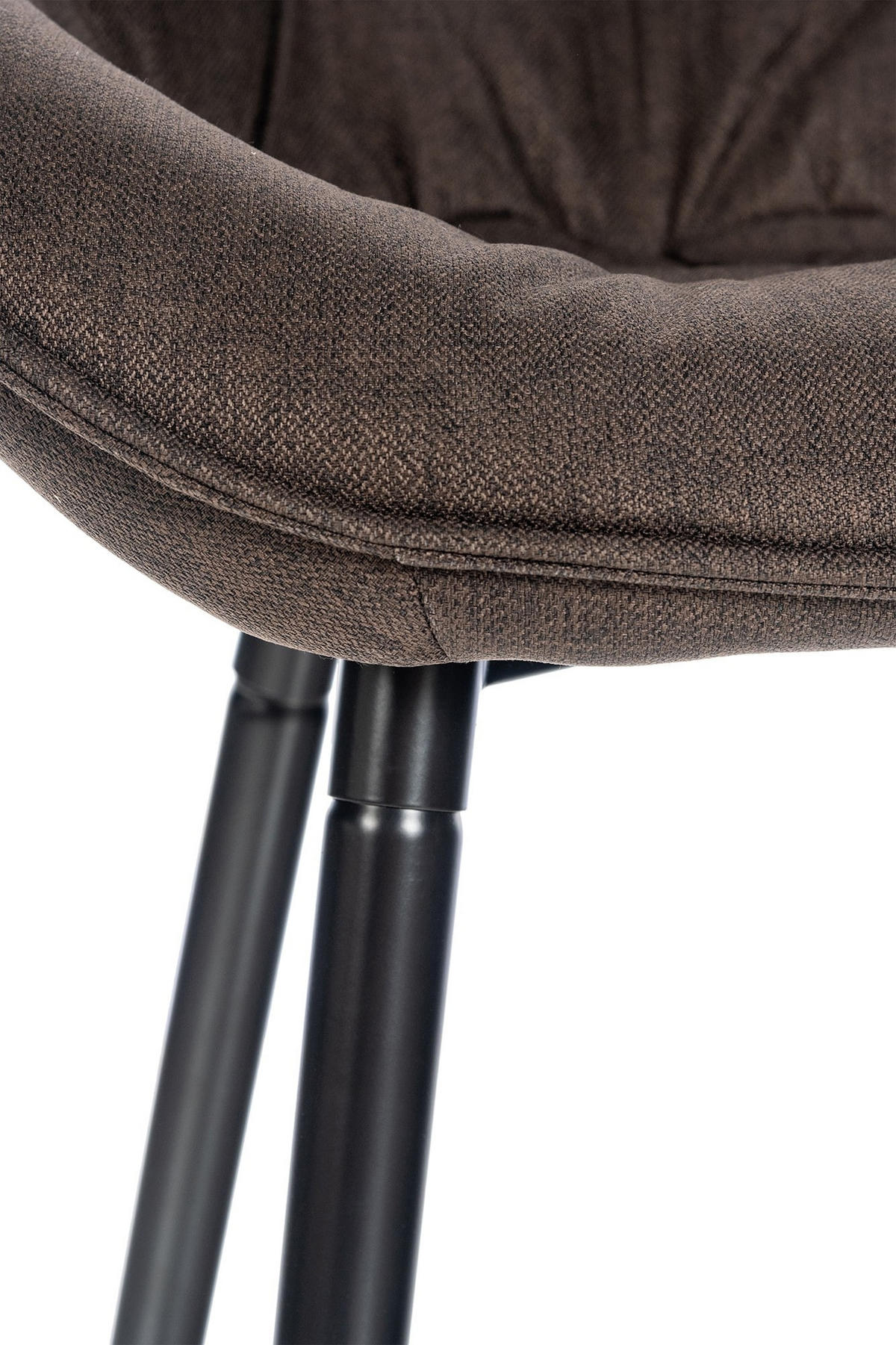BARHOCKER 2er Set Stoff braun - Schwarz/Braun, Textil/Metall (54/93.5/57.5cm) - CLP