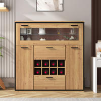 SIDEBOARD Weinschrank Glas Regal - Naturfarben, Holzwerkstoff (110/111/38cm) - LEBENLANG