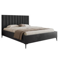 POLSTERBETT Mona SLIM III Polsterbett für Ihr Schlafzimmer in VELUTTO Stoff - 200x200 cm Graphit - Graphitfarben/Schwarz, Holz/Holzwerkstoff (200/200cm) - DomoHome