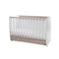 BABYBETT Dream NEW 120 grau weiß 120 x 60 cm, Schaukelbett, Schreibtisch, Hubgitter, 2 Höhenpositionen - Grau, Holzwerkstoff (60/120cm) - Lorelli