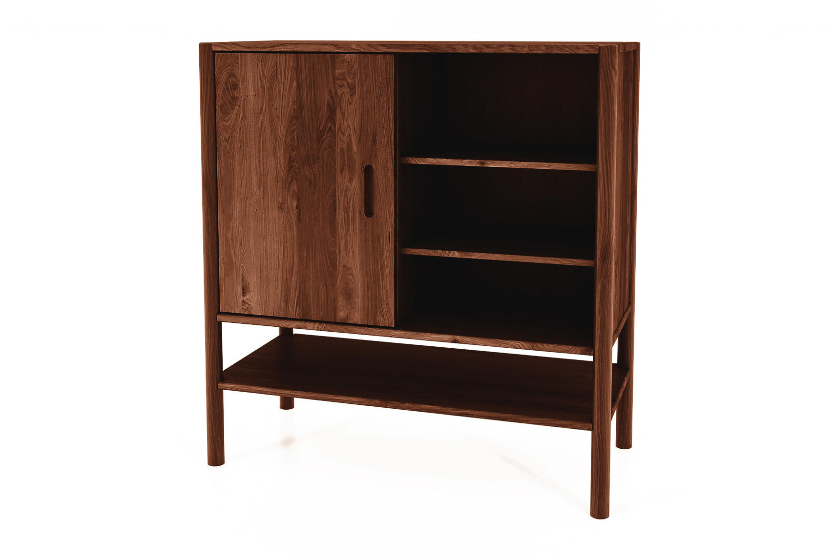 KOMMODE INA Wildeiche - Dunkelbraun, Holz (97/101/46cm) - byoak