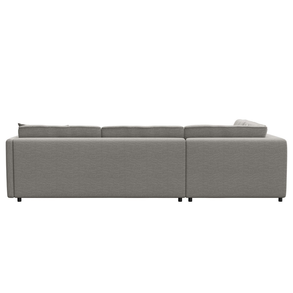 ECKSOFA mit Ottomane - Schwarz/Grau, Kunststoff/Textil (328/272cm) - home24