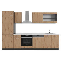 KÜCHE R-Line Artisan Eiche/Anthrazit 300 cm, AP Marmor - Anthrazit/Eiche Artisan, Holzwerkstoff (300/81.6/60cm) - Vicco