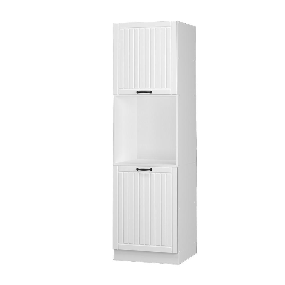 HERDUMBAUSCHRANK Fame-Line Weiß Landhaus 60 cm offen - Creme/Weiß, Holzwerkstoff (60/206.8/58cm) - Vicco