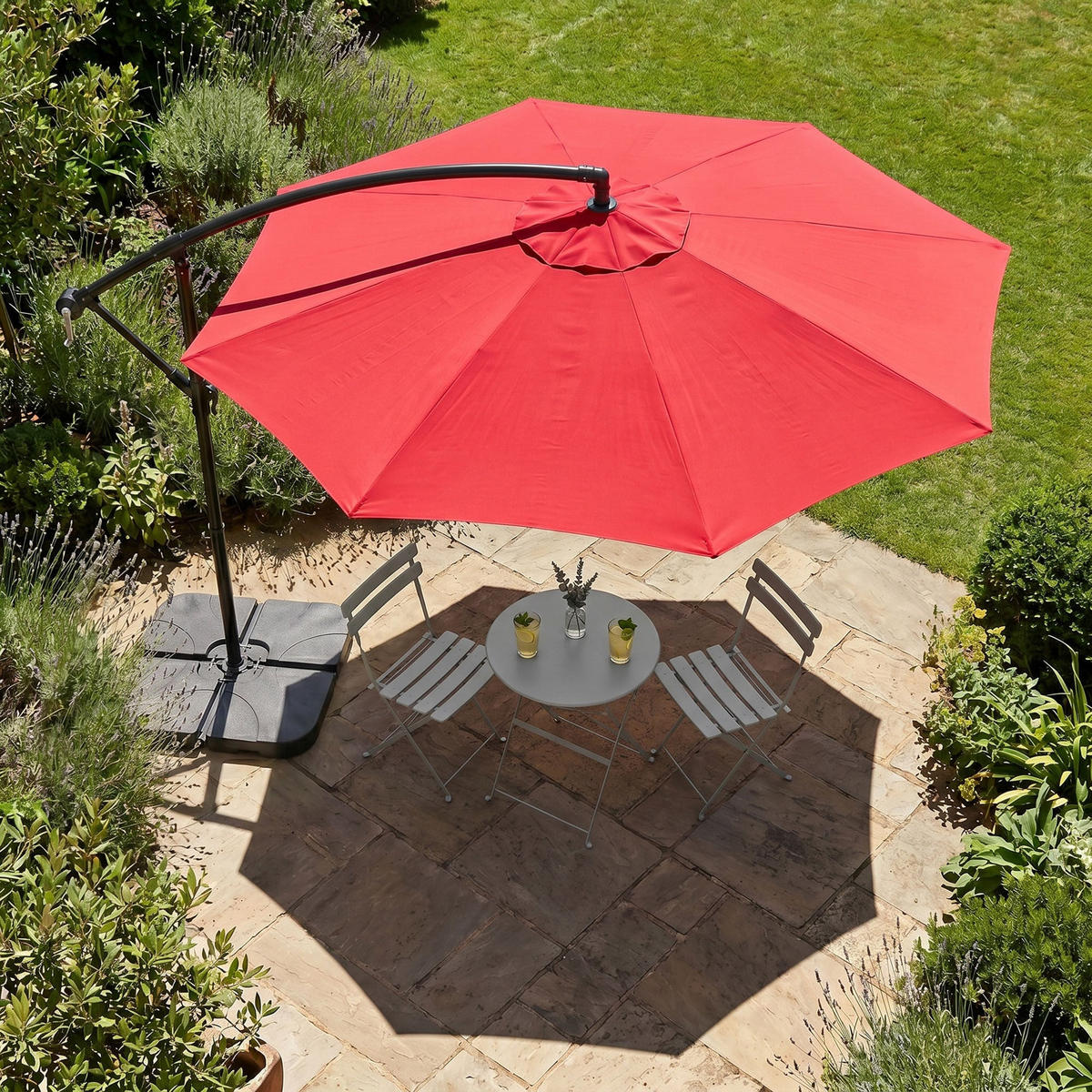 SONNENSCHRIM Rot 245/300 cm - Rot/Schwarz, Metall (300/300cm) - Akord