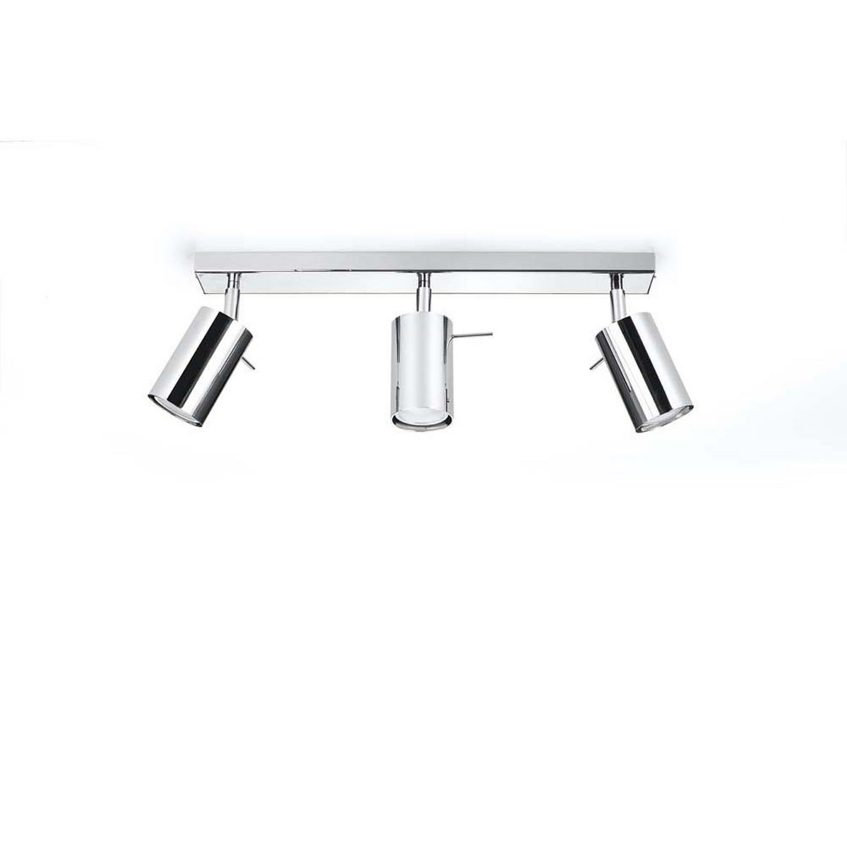 DECKENLEUCHTE Stahl Chrom Silber 3-flammig - Silberfarben, Metall (45/8/15cm)