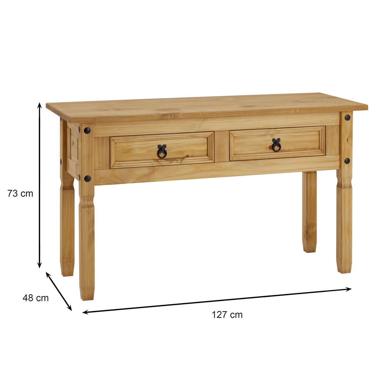 KONSOLENTISCH SALSA - Kieferfarben, Holz (48/127/73cm) - CARO-Möbel