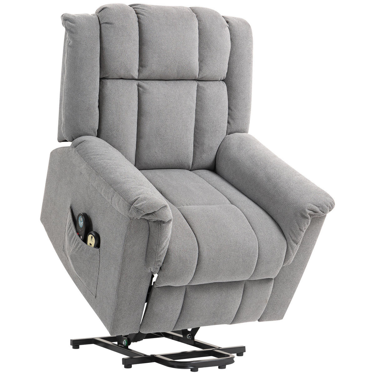 RELAXSESSEL Fernsehsessel Elektrisch Verstellbar Massagesessel mit Aufstehhilfe - Dunkelgrau, Textil (85/104/91cm) - HOMCOM