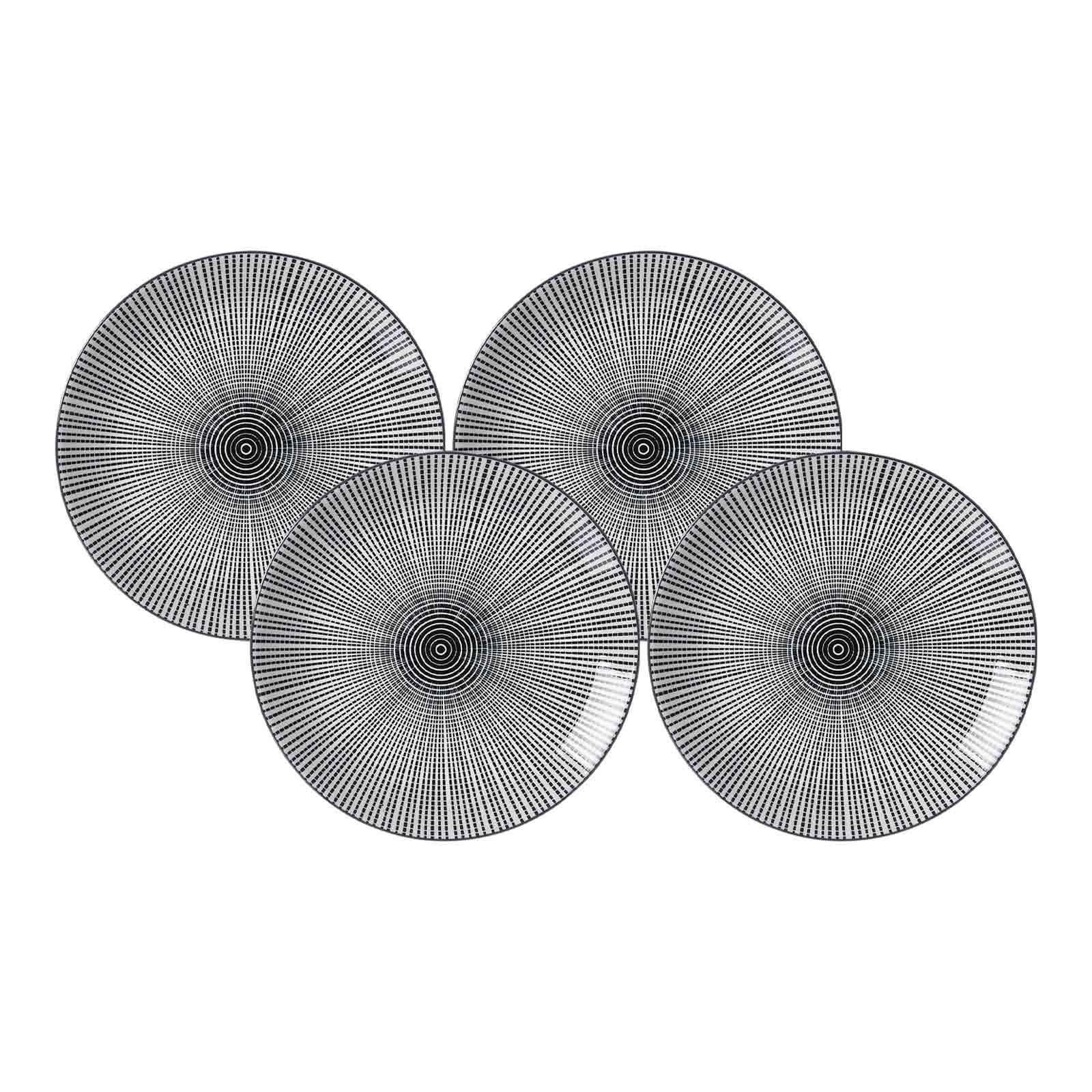 DESSERTTELLER Takeo Stripes schwarz-weiß ø 21,5 cm 4er Set - Schwarz/Weiß, Keramik (21.5cm) - Ritzenhoff Breker