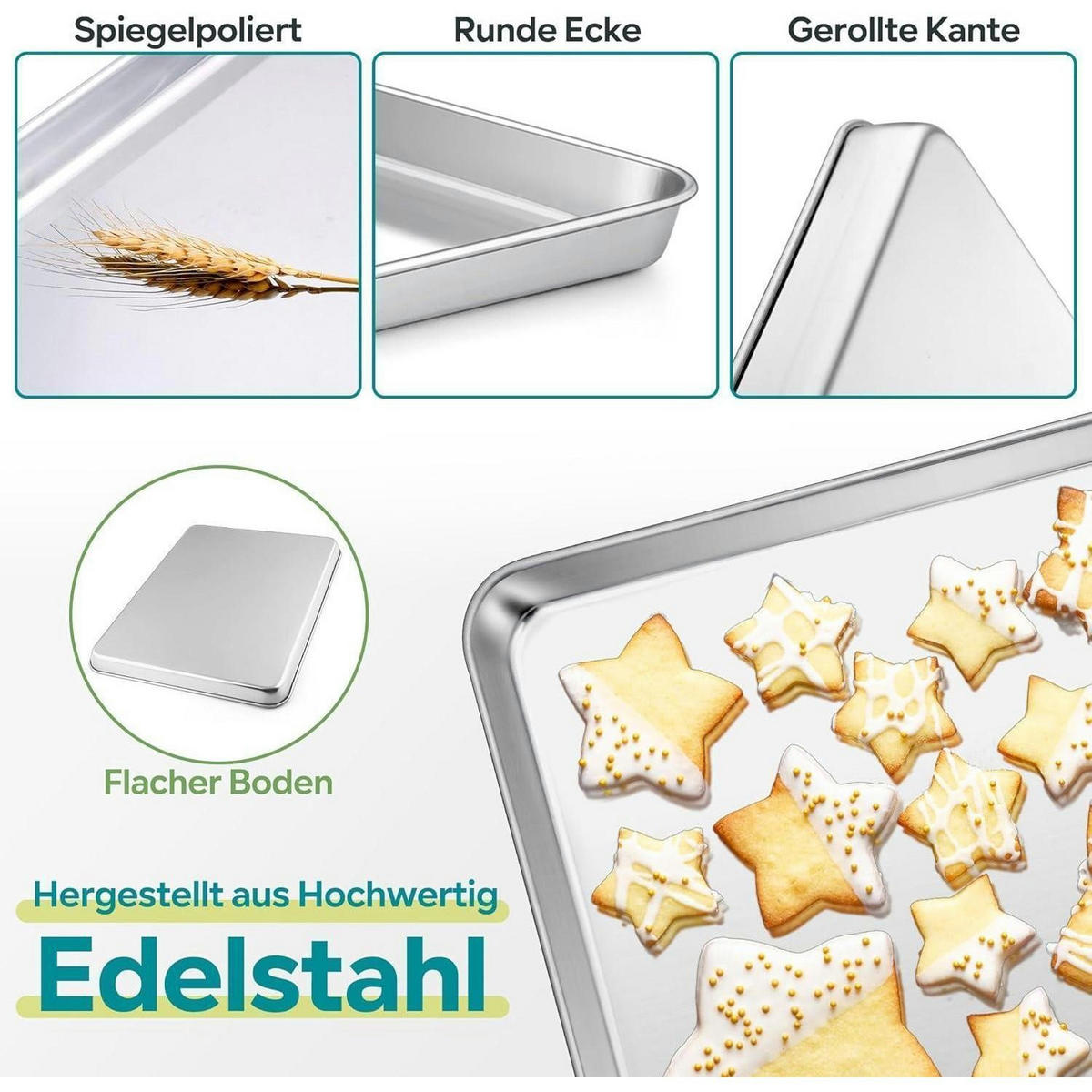BACKBLECH Edelstahl 40 x 30 cm - Silberfarben, Metall (20/8/25cm)