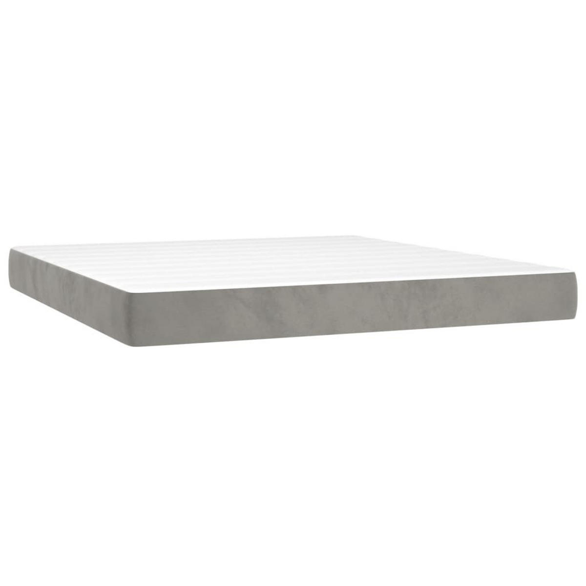 BOXSPRINGBETT Mit Matratze Hellgrau 160/200 Cm Samt - Weiß, Textil (160/200cm) - vidaXL
