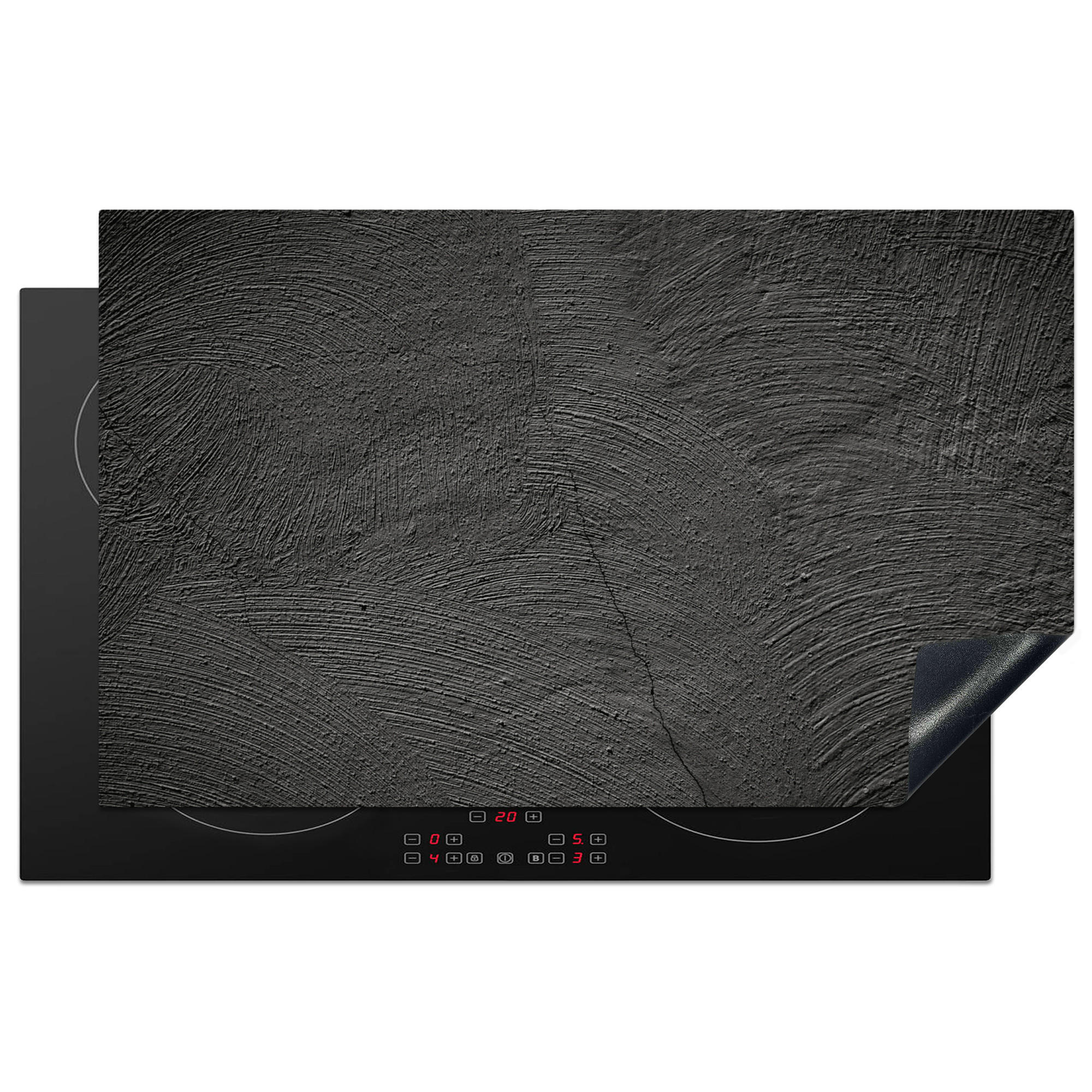 ZAŠČITA ZA INDUKCIJSKO PLOŠČO Beton 85x52 cm cm - antracit, umetna masa (85/52/0.2cm) - MuchoWow