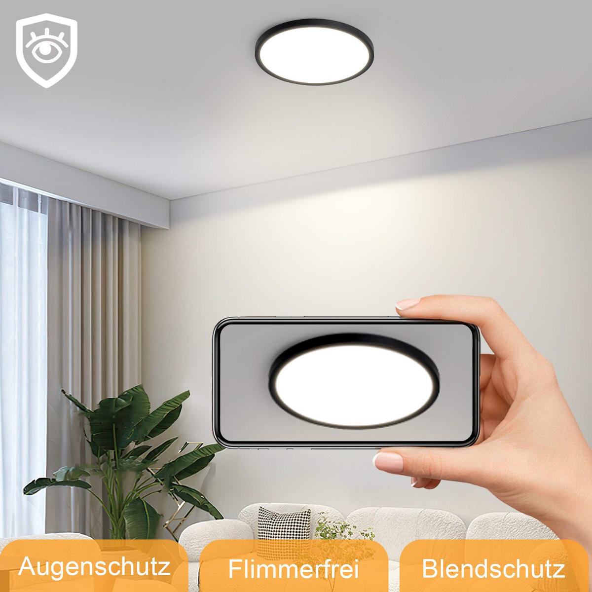 LED-DECKENLEUCHTE Maldonado 18/18/2.6 cm - Schwarz, Kunststoff (18/18/2.6cm) - Nettlife
