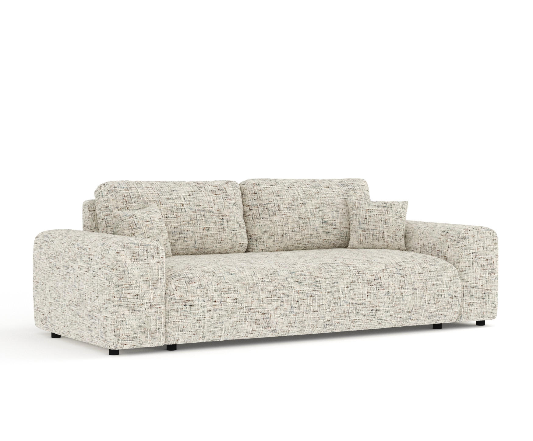 3-SITZER-SOFA Zanzibar Beige Webstoff - Beige/Schwarz, Holz/Holzwerkstoff (213/79/108cm) - Maison de Reve