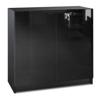 KOMMODE Logan Fronten in Schwarz Hochglanz - Schwarz Hochglanz, Holzwerkstoff (82/78/37cm) - Vladon