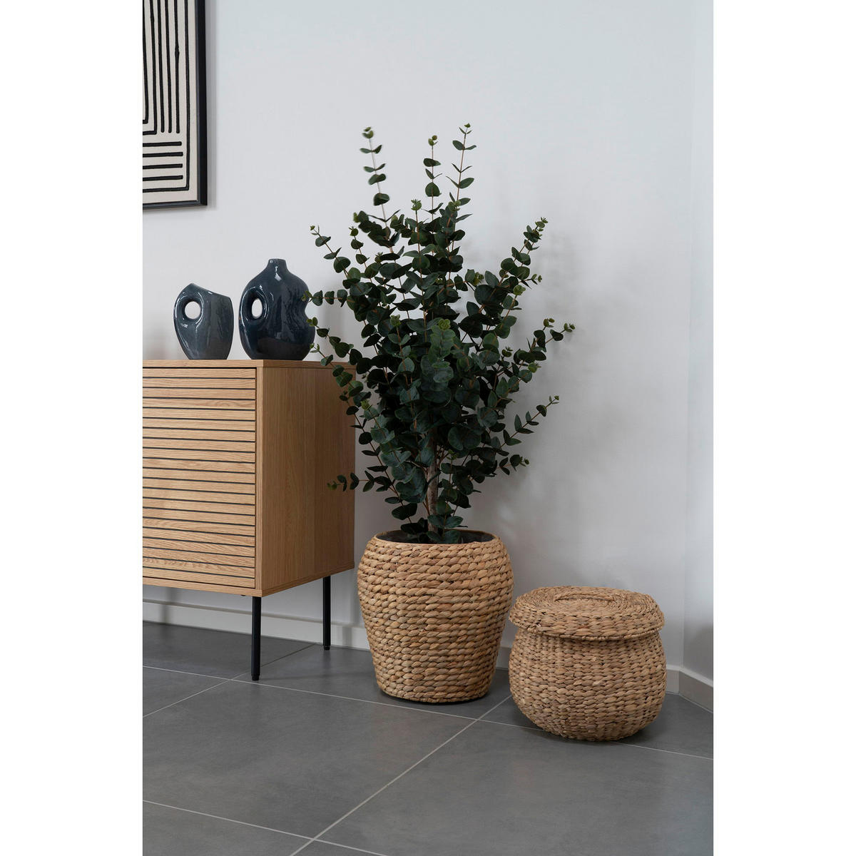 KÜNSTLICHER Eukalyptusbaum 120 cm Grün - Grün, Kunststoff (120cm) - tinkaro
