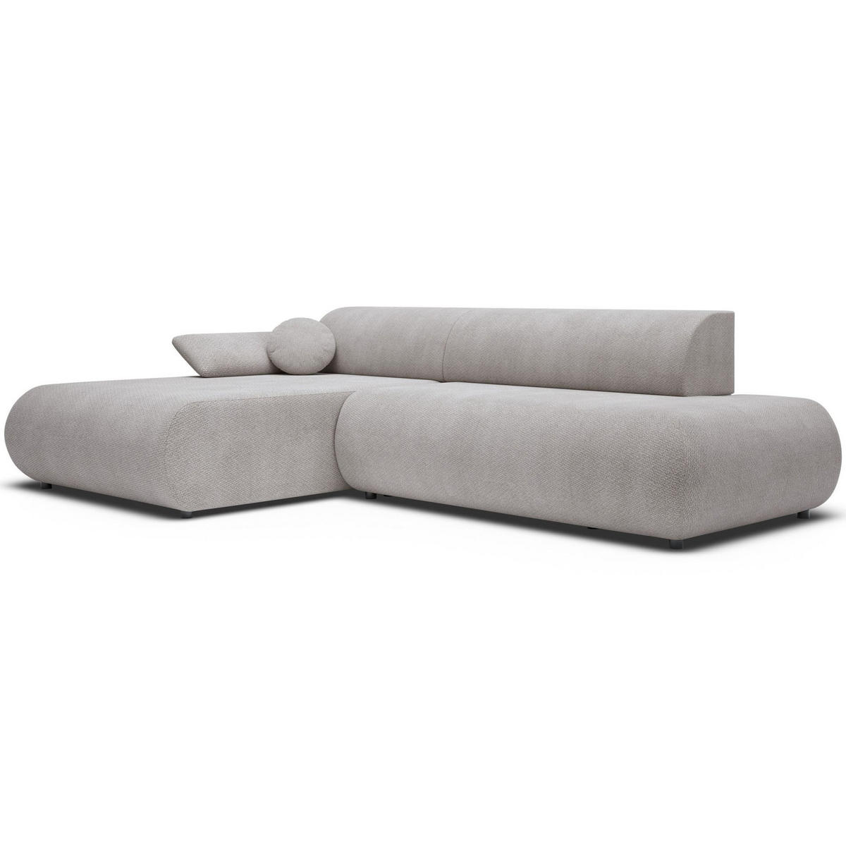 ECKSOFA Armone Hellgrau Chenille - Hellgrau/Schwarz, Kunststoff/Textil (286/173.5cm) - Selsey