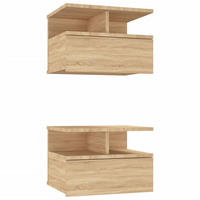 NACHTTISCHE 2Stk. Hängend Sonoma-Eiche 40/31/27Cm Holzwerkstoff - Sonoma Eiche, Holz (40/27/31cm) - vidaXL